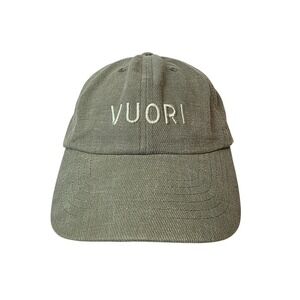 Vuori Baseball Cap Olive Green Embroidered Logo The Classics Yupoong Cotton Mens